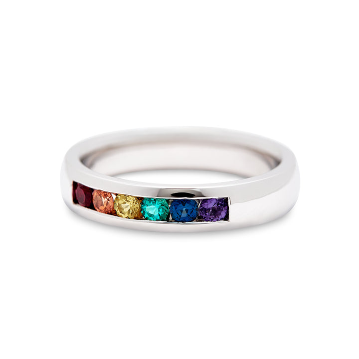Parker Rainbow Unity channel set band - Identity Diamonds