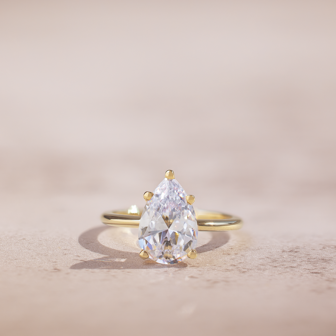 Jenny Pear Cut Moissanite Engagement Ring (5 prongs) - Identity Diamonds