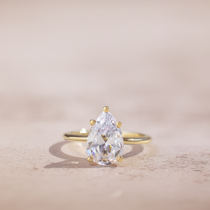 Jenny Pear Cut Moissanite Engagement Ring (5 prongs) - Identity Diamonds
