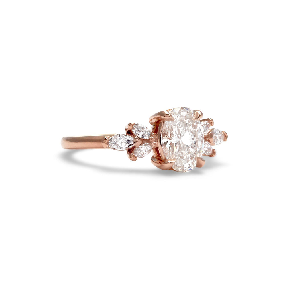 Daisy Oval Cut Engagement Ring - Identity Diamonds