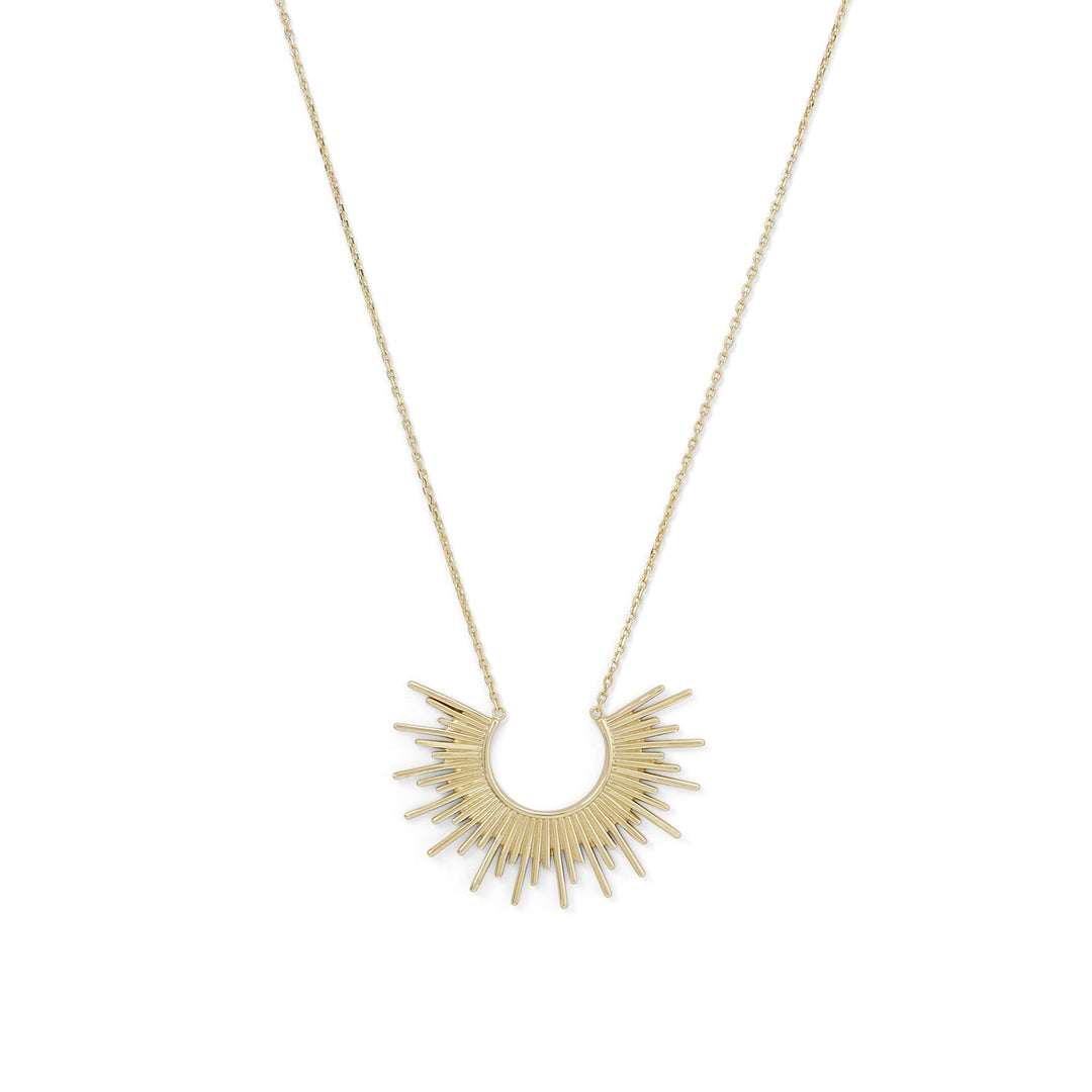 Sterling Silver Gold Plated Sunburst Necklace