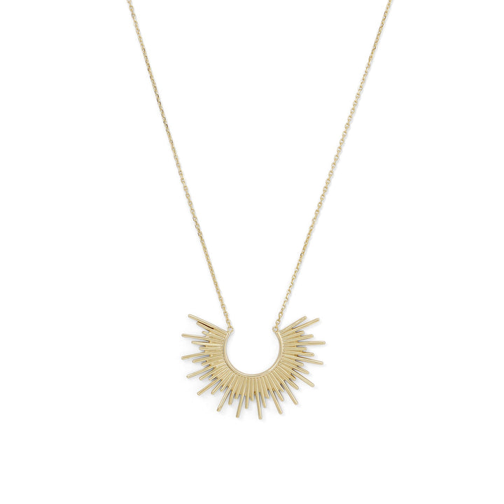 Sterling Silver Gold Plated Sunburst Necklace