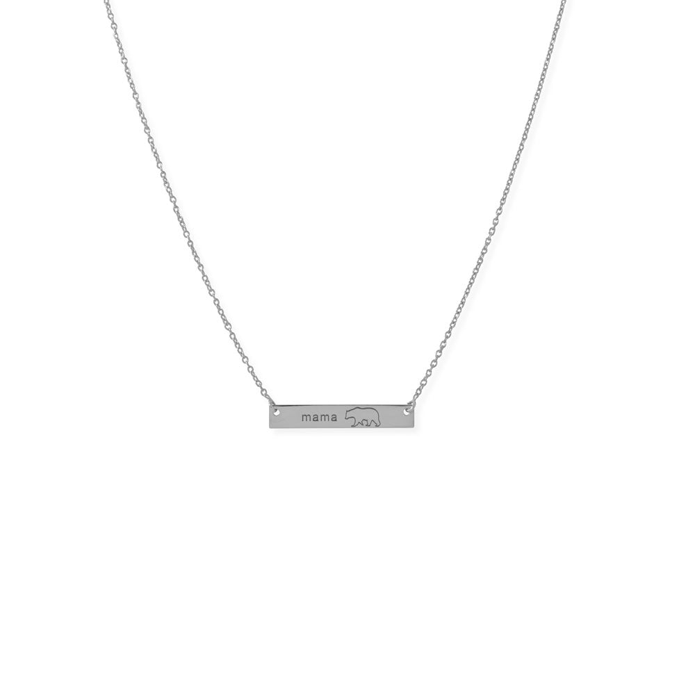 Mama Bear Bar Necklace - Identity Diamonds