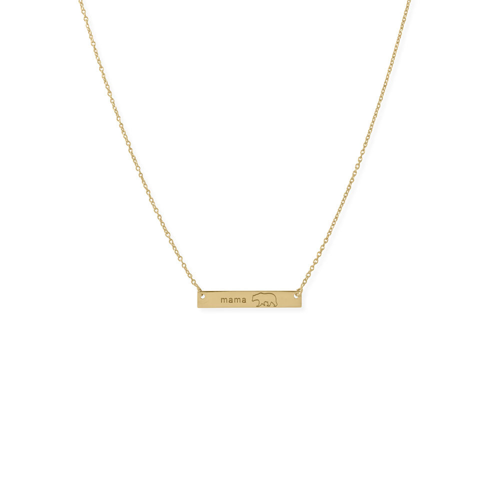 Mama Bear Bar Necklace - Identity Diamonds