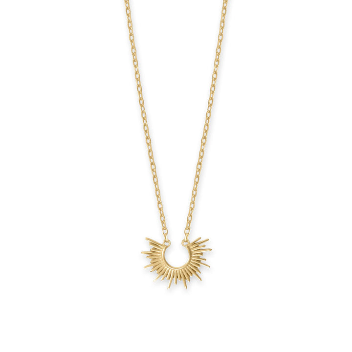 Sterling Silver Gold Plated Sunburst Necklace