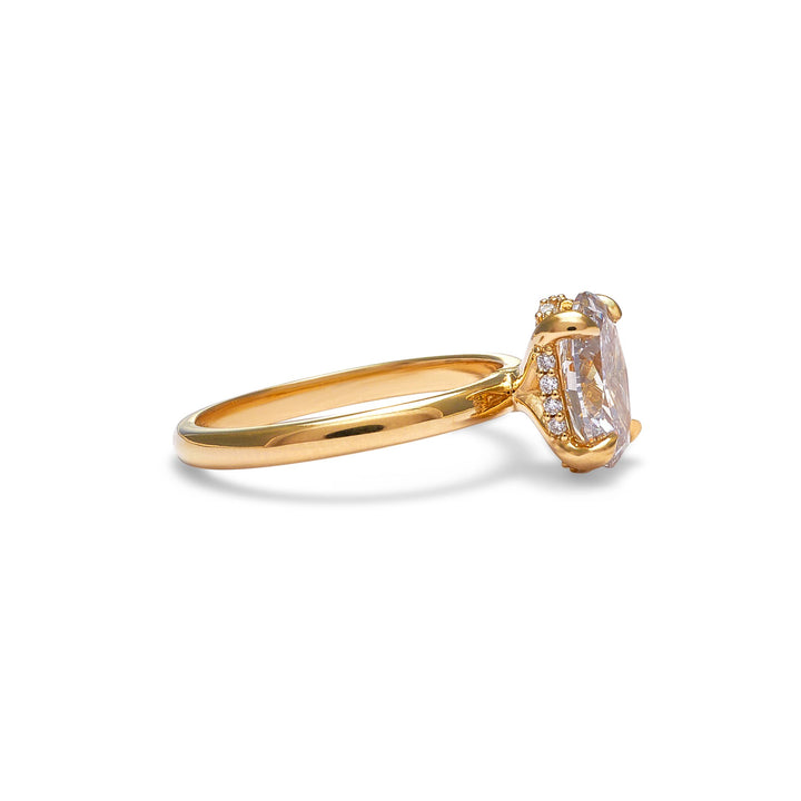 Gabriella Hidden Halo Oval Cut Moissanite Engagement Ring - Identity Diamonds