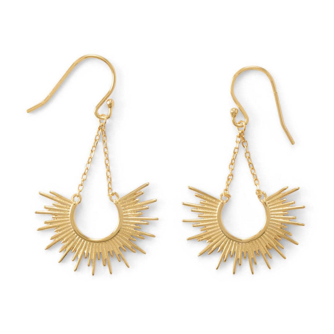Sterling Silver Gold Plated Sunburst Earrings - Identity Diamonds