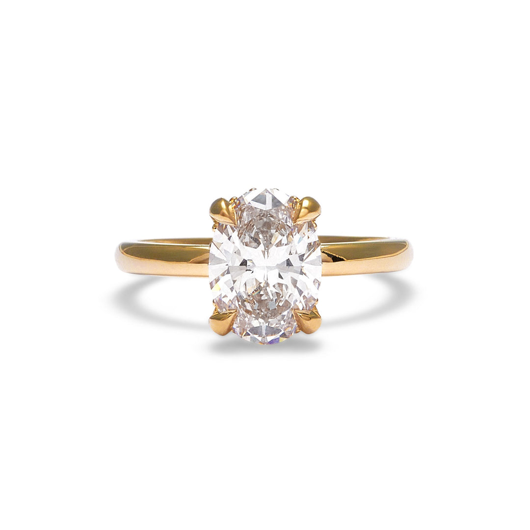 Gabriella Hidden Halo Oval Cut Engagement Ring - Identity Diamonds