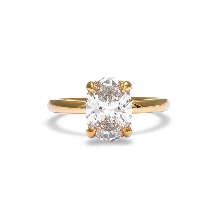 Gabriella Hidden Halo Oval Cut Engagement Ring - Identity Diamonds