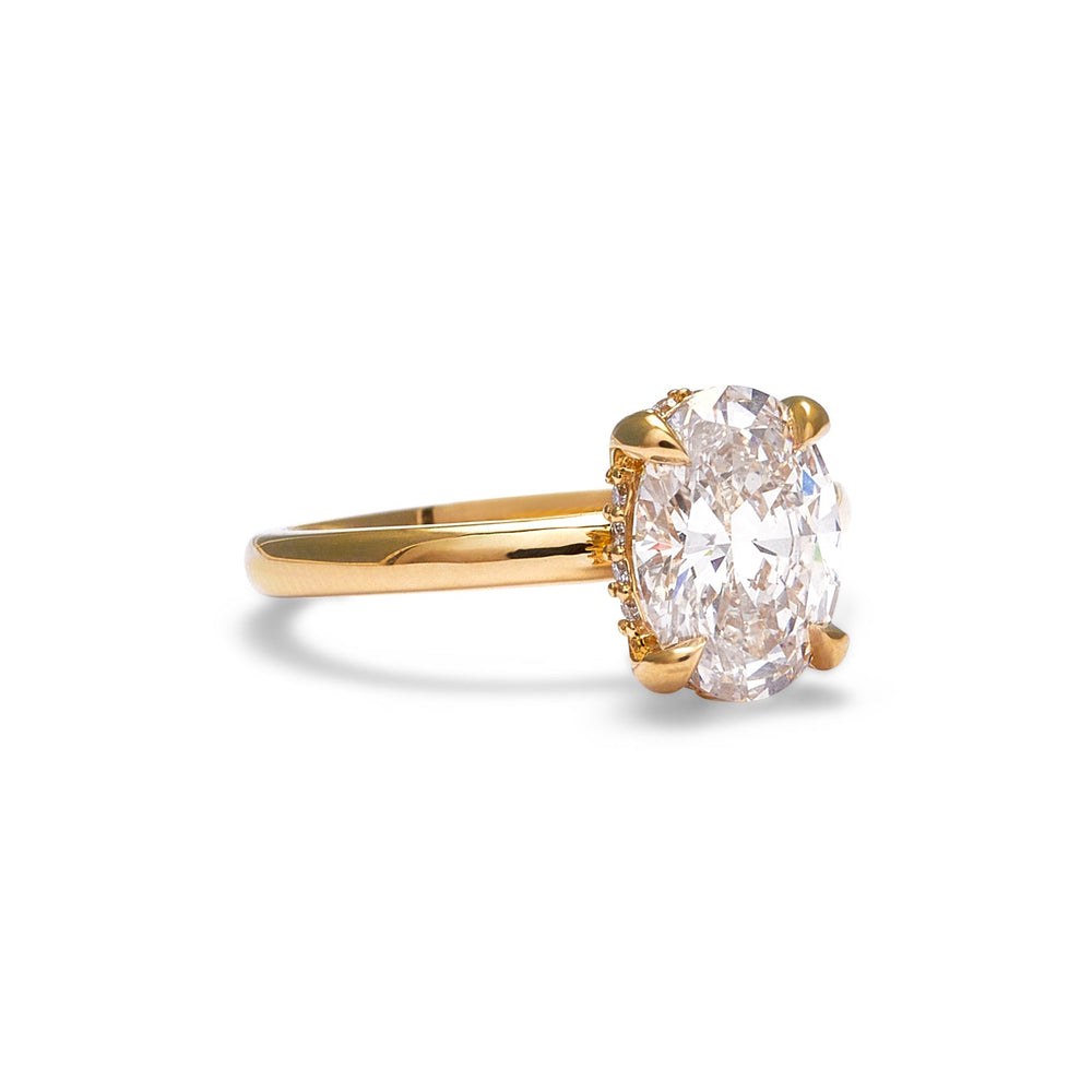 Gabriella Hidden Halo Oval Cut Engagement Ring - Identity Diamonds