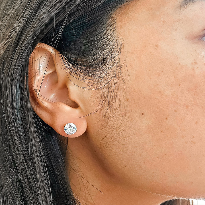 Pendientes de plata de ley con circonitas