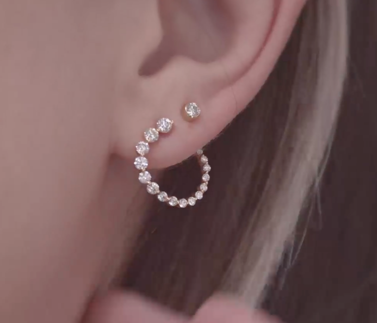 Front-Back Diamond Earrings - Identity Diamonds