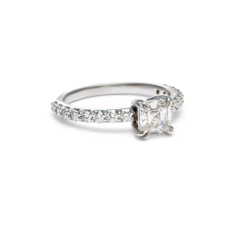 Jolie Asscher Cut Diamond Engagement Ring - Identity Diamonds