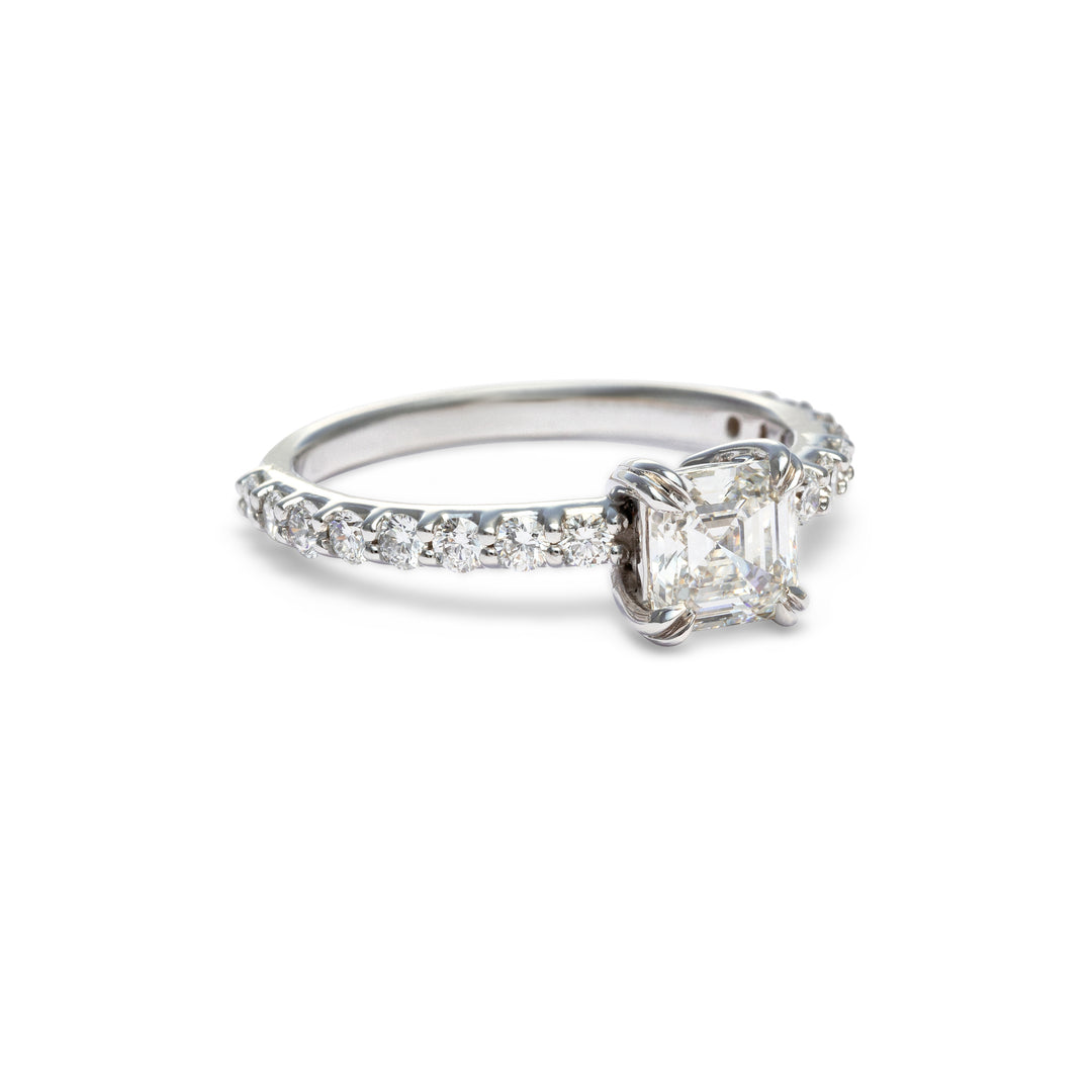 Jolie Asscher Cut Diamond Engagement Ring - Identity Diamonds