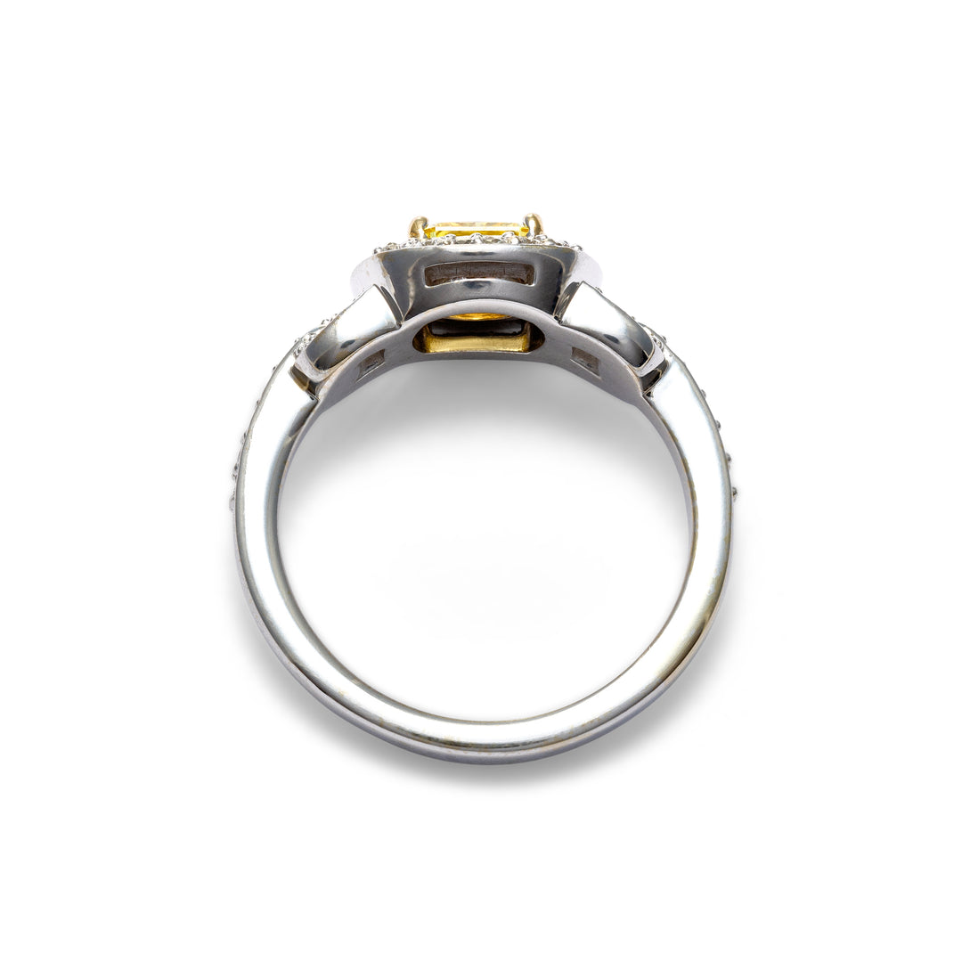 Tiffany Canary Yellow Square Radiant Cut Diamond Ring - Identity Diamonds