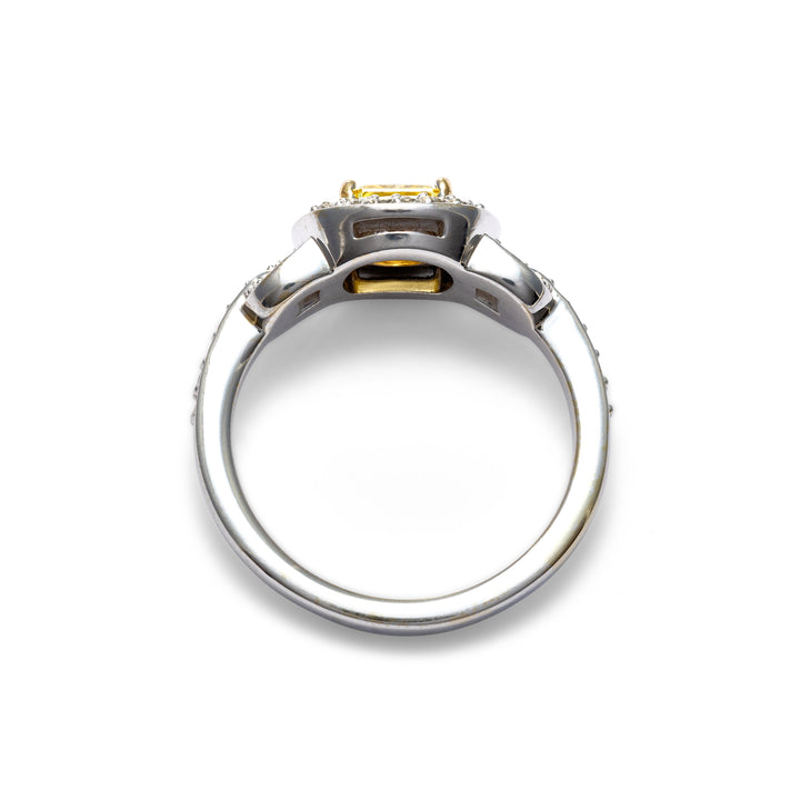 Tiffany Canary Yellow Square Radiant Cut Diamond Ring - Identity Diamonds