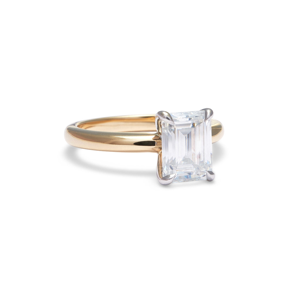 Ashley Emerald Cut Moissanite Engagement Ring - Identity Diamonds