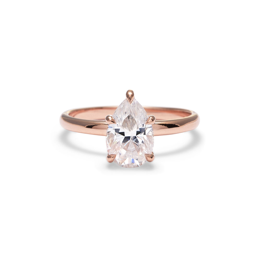 Jenny Pear Cut Moissanite Engagement Ring (5 prongs) - Identity Diamonds
