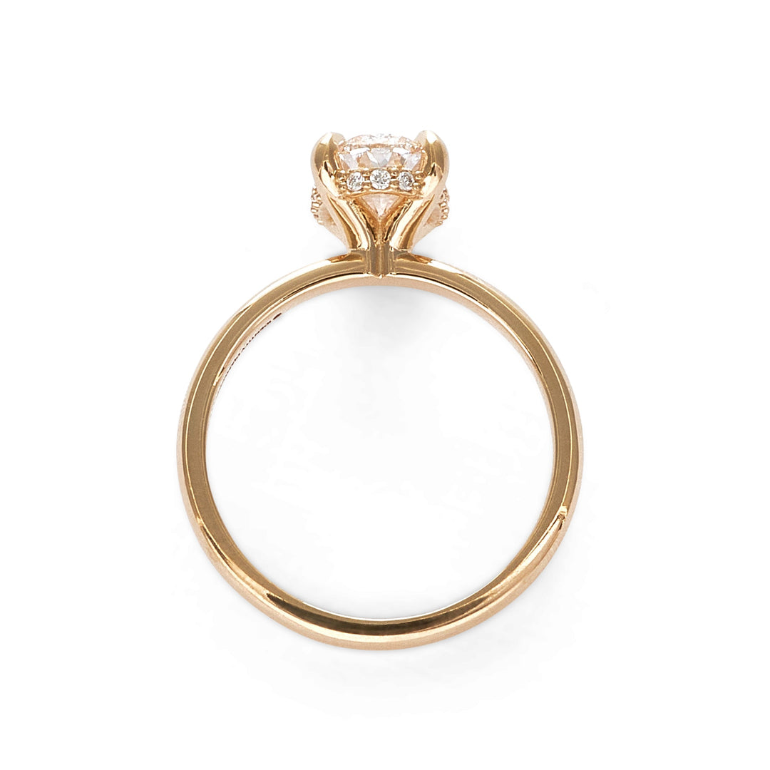 Gabriella Hidden Halo Oval Cut Moissanite Engagement Ring - Identity Diamonds