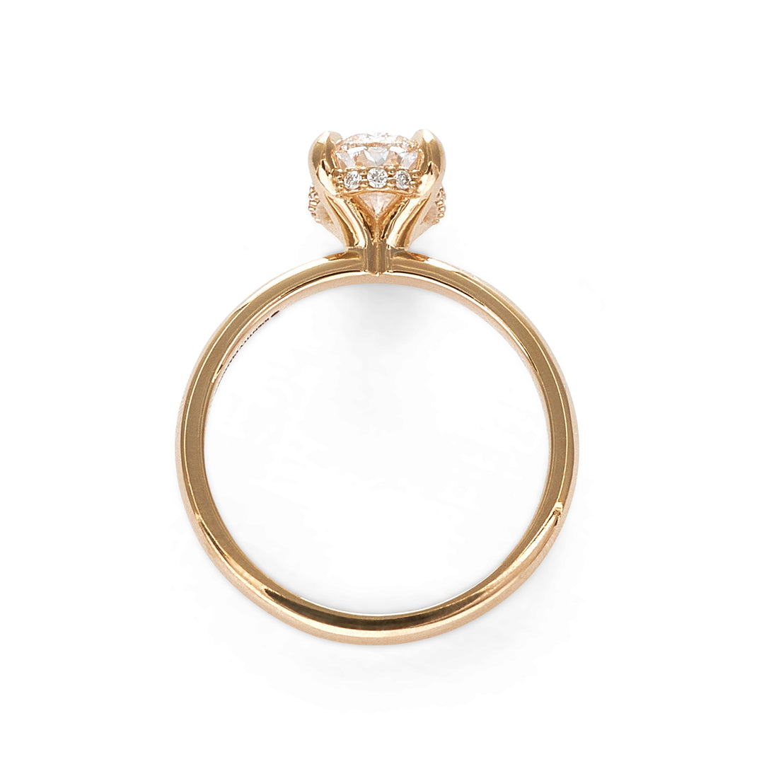 Gabriella Hidden Halo Oval Cut Diamond Engagement Ring - Identity Diamonds