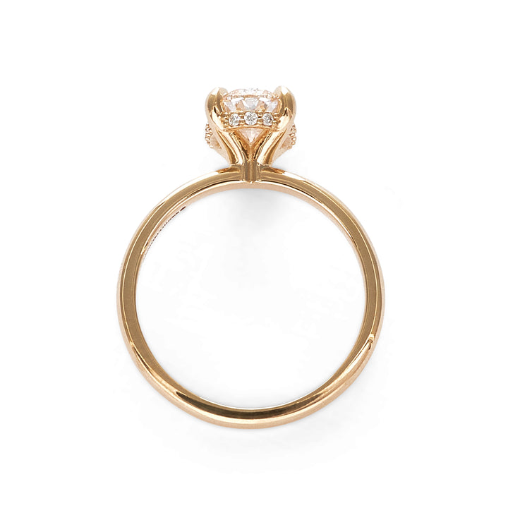 Gabriella Hidden Halo Oval Cut Diamond Engagement Ring - Identity Diamonds
