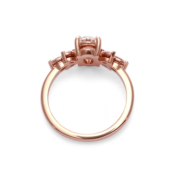 Daisy Oval Cut Moissanite Engagement Ring - Identity Diamonds