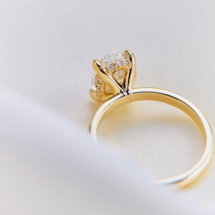 Gabriella Hidden Halo Oval Cut Diamond Engagement Ring - Identity Diamonds