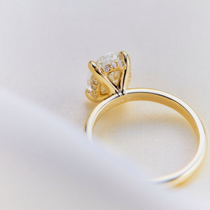 Gabriella Hidden Halo Oval Cut Engagement Ring - Identity Diamonds