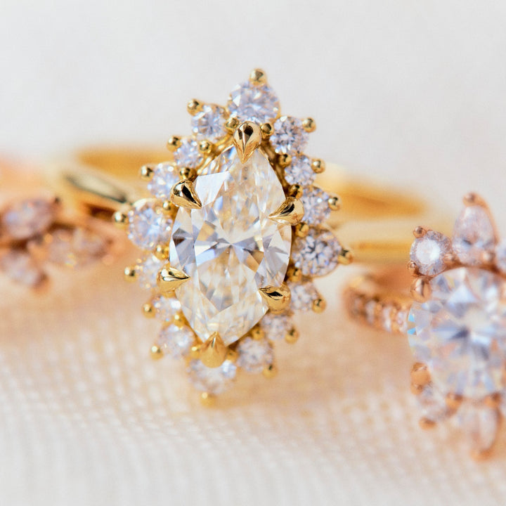 Heidi Marquise Cut Moissanite Engagement Ring - Identity Diamonds