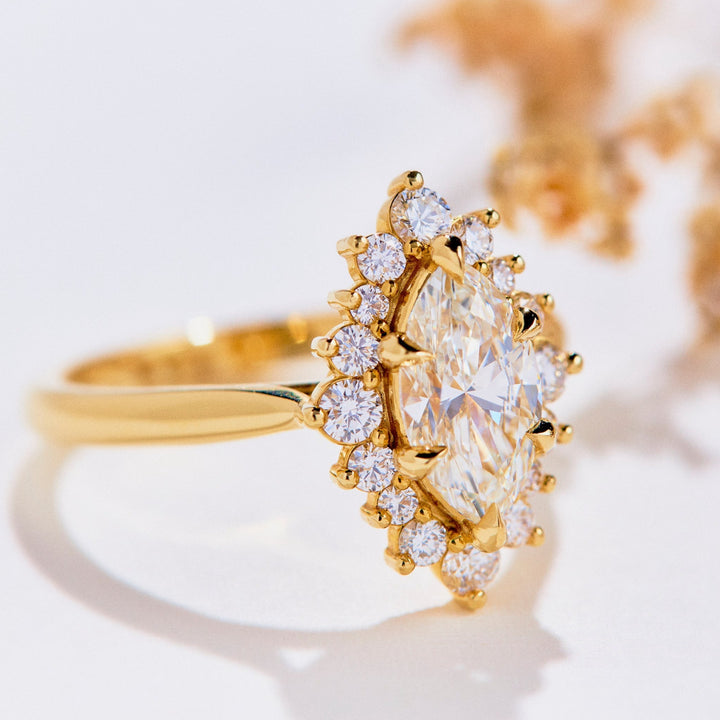 Heidi Marquise Cut Moissanite Engagement Ring - Identity Diamonds