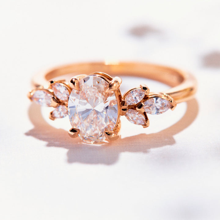 Daisy Oval Cut Engagement Ring - Identity Diamonds