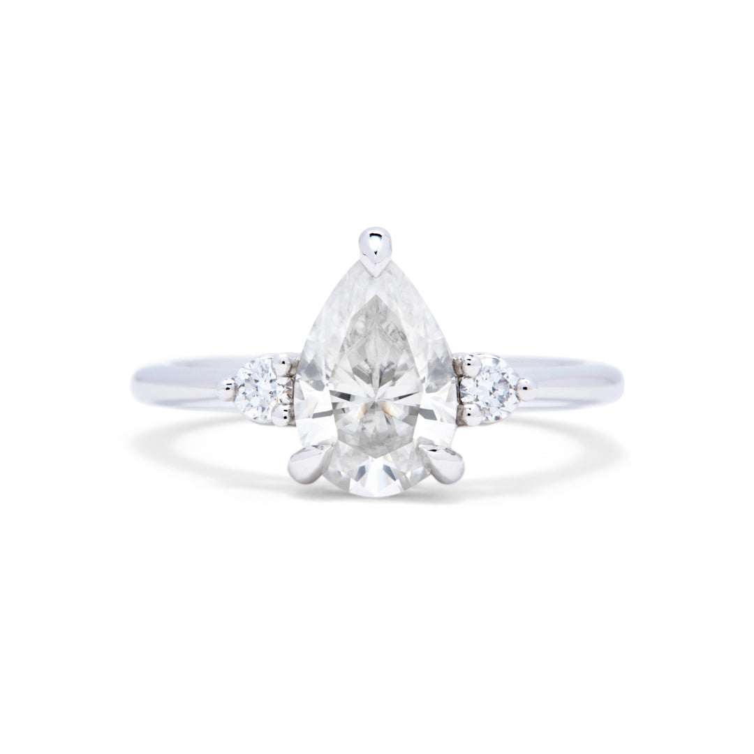 Avea Pear Cut Moissanite Engagement Ring - Identity Diamonds