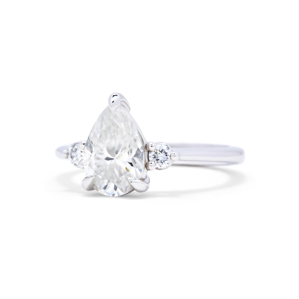 Avea Pear Cut Moissanite Engagement Ring - Identity Diamonds