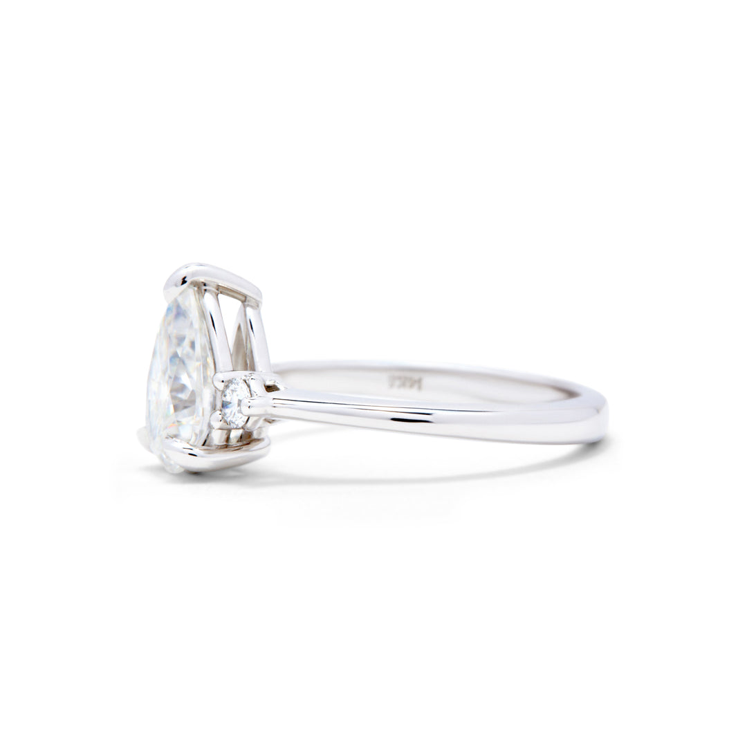 Avea Pear Cut Moissanite Engagement Ring - Identity Diamonds