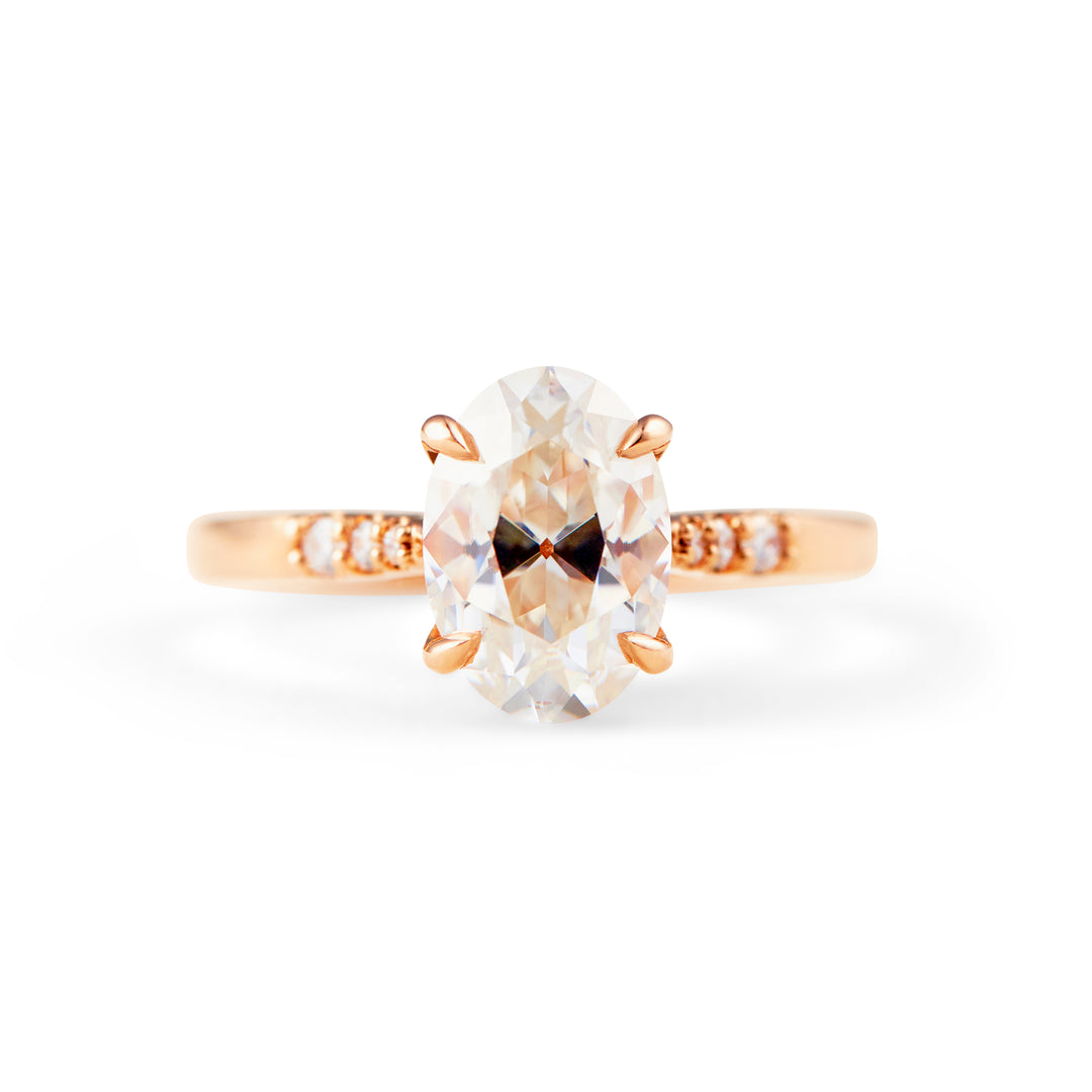Lucy Oval Cut Moissanite Engagement Ring - Identity Diamonds