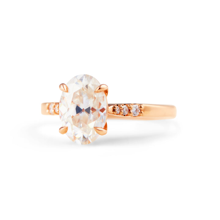 Lucy Oval Cut Moissanite Engagement Ring - Identity Diamonds