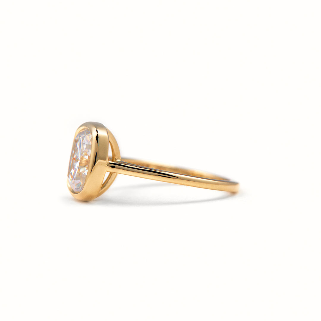 Justine Elongated Cushion Cut Diamond Engagement Ring