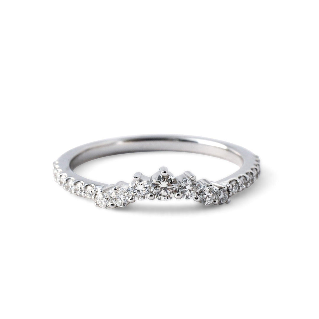 Julia Accented Contoured Diamond Band - Identity Diamonds