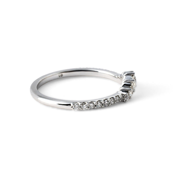 Julia Accented Contoured Diamond Band - Identity Diamonds