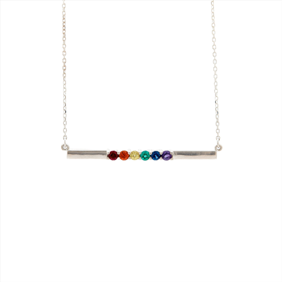 Aspen Rainbow Unity bar necklace - Identity Diamonds