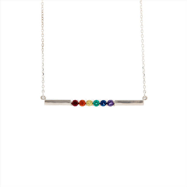 Aspen Rainbow Unity bar necklace - Identity Diamonds