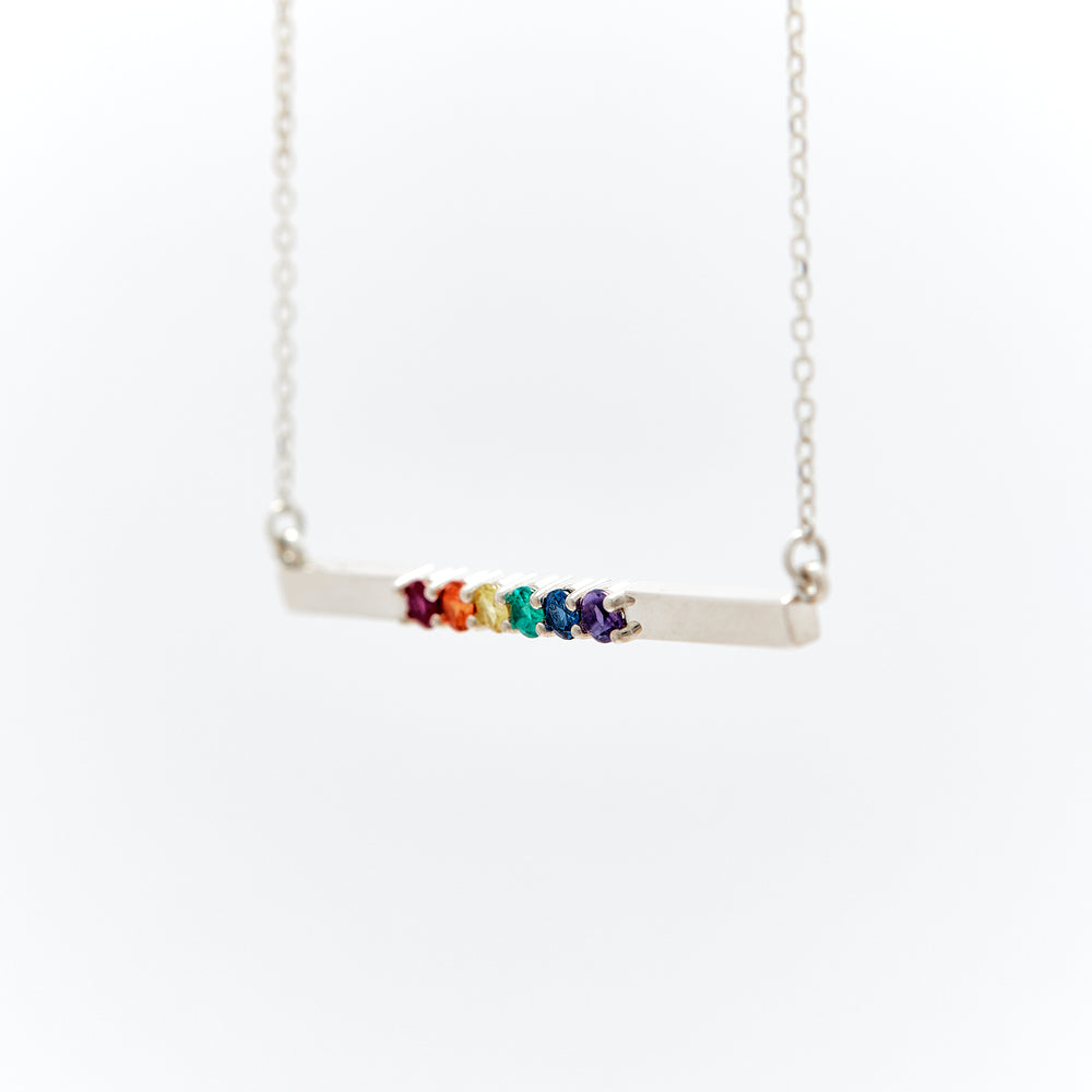 Aspen Rainbow Unity bar necklace - Identity Diamonds