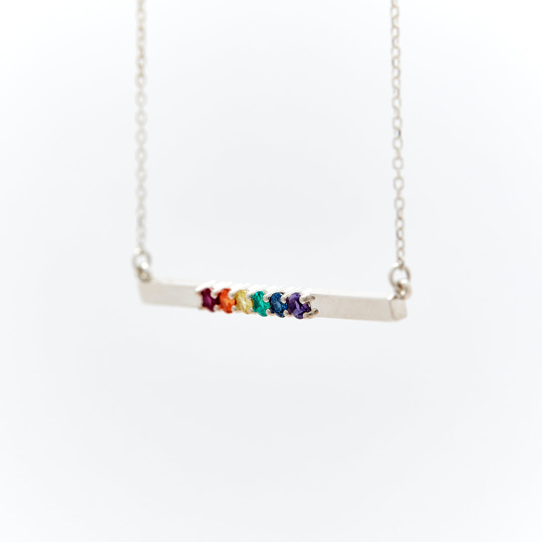 Aspen Rainbow Unity bar necklace - Identity Diamonds