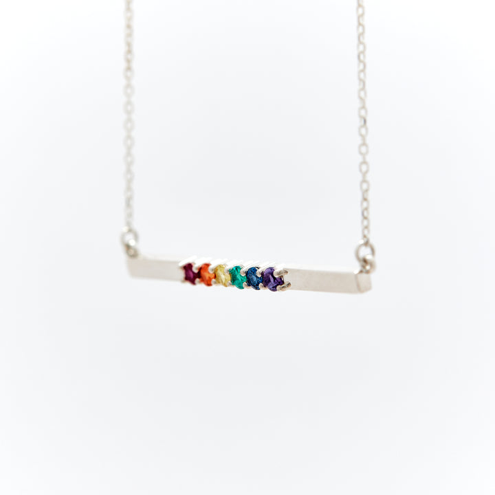 Aspen Rainbow Unity bar necklace - Identity Diamonds