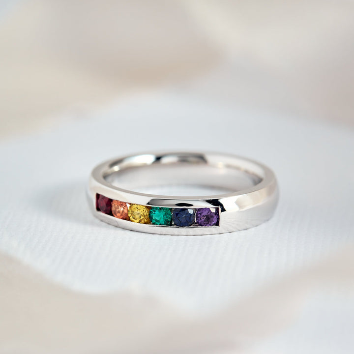 Parker Rainbow Unity channel set band - Identity Diamonds
