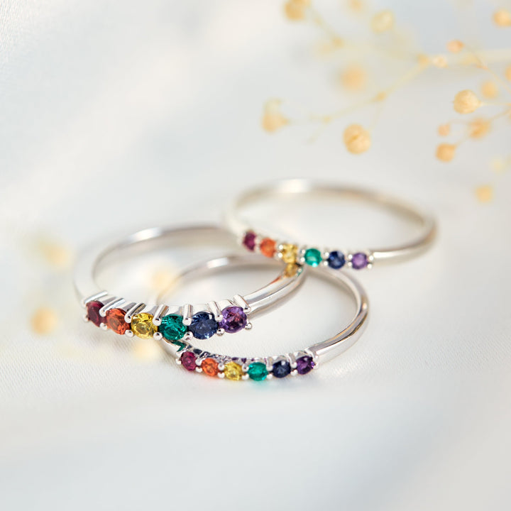 Finley Rainbow Unity band - Identity Diamonds
