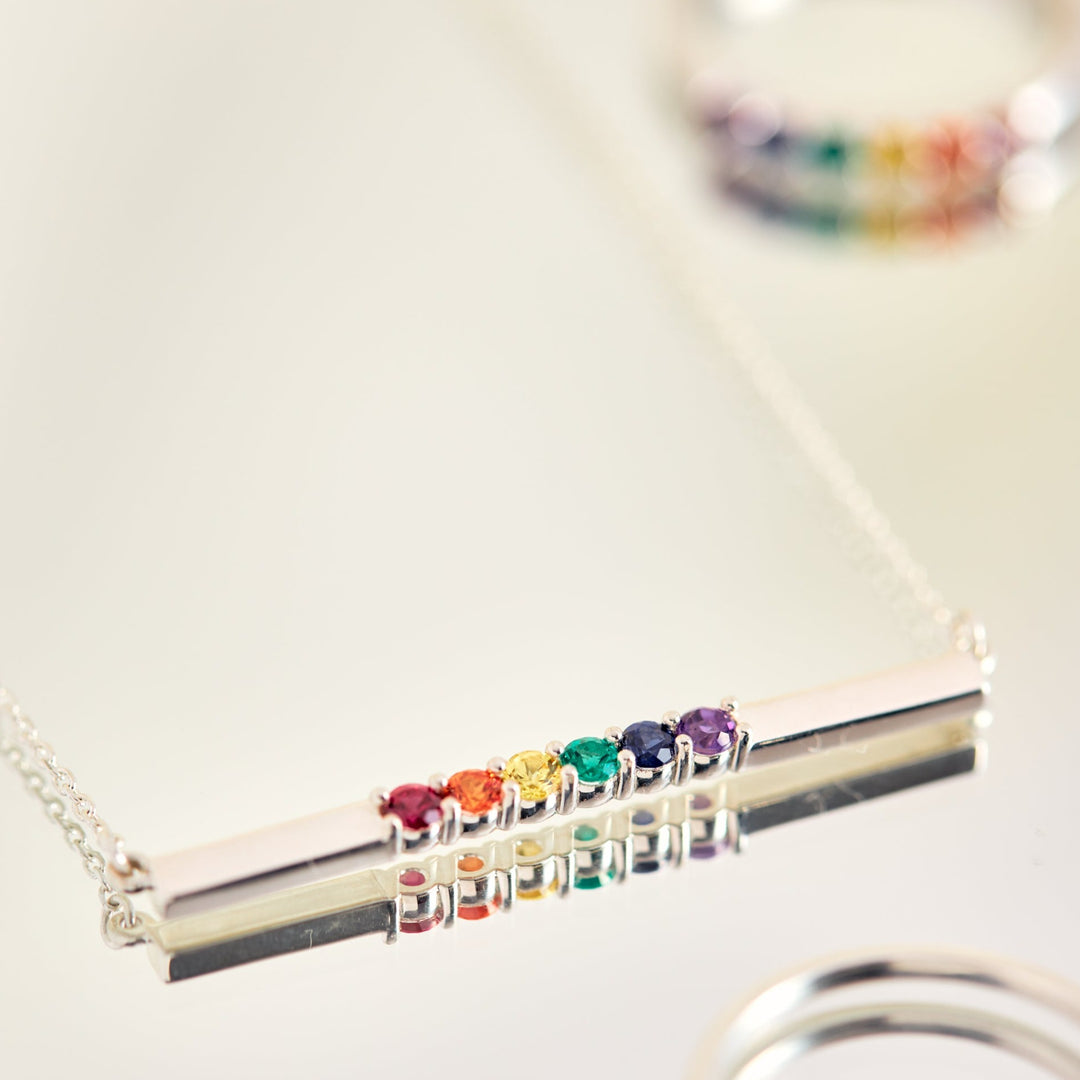Aspen Rainbow Unity bar necklace - Identity Diamonds