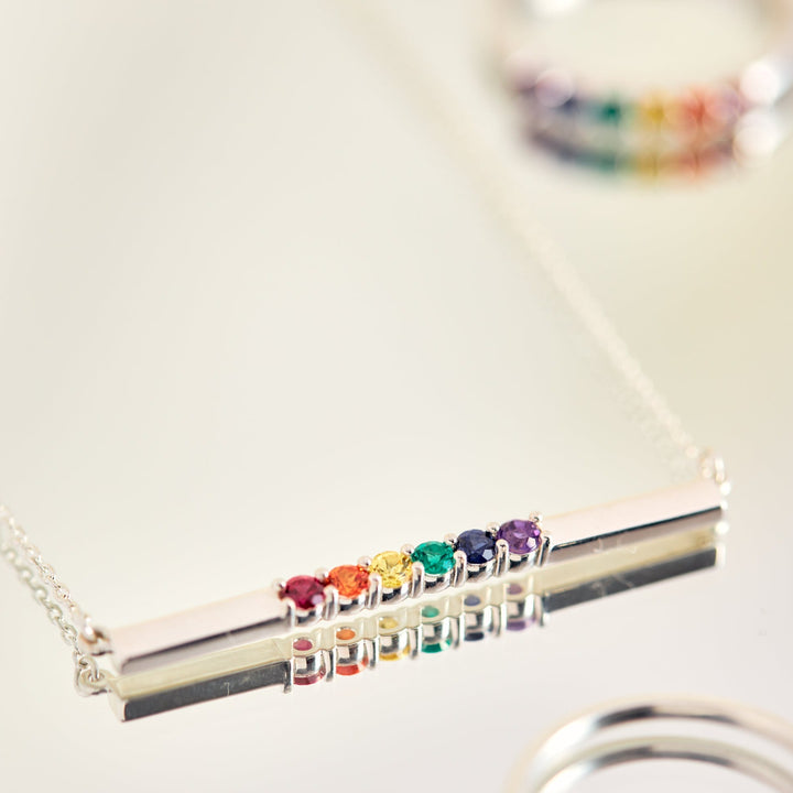 Aspen Rainbow Unity bar necklace - Identity Diamonds