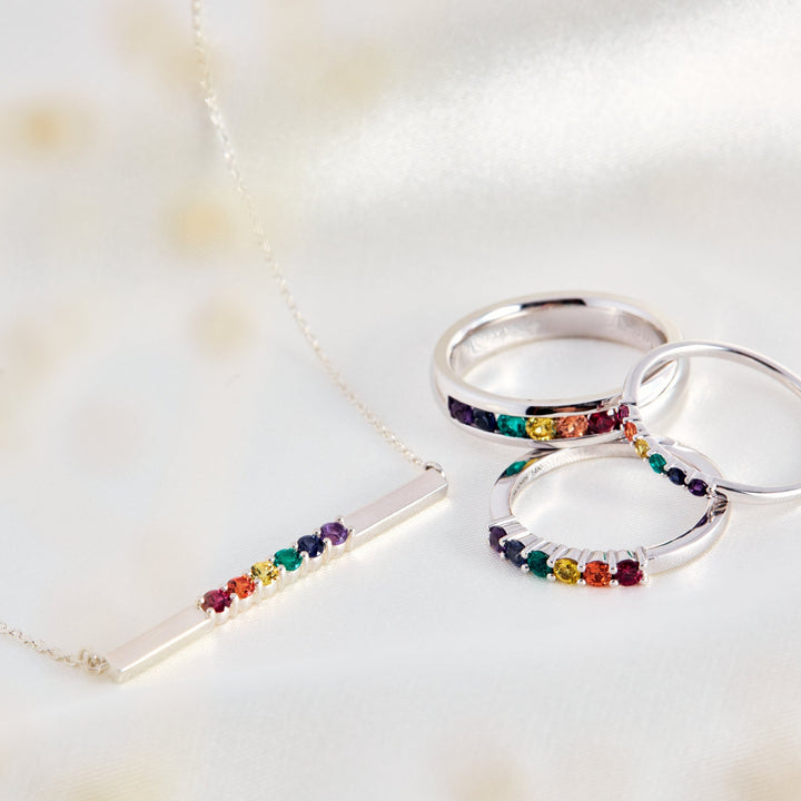 Aspen Rainbow Unity bar necklace - Identity Diamonds