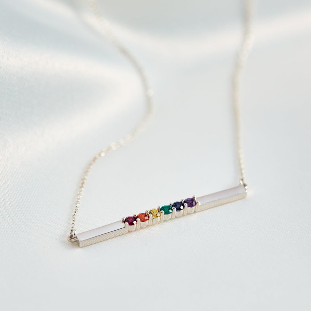 Aspen Rainbow Unity bar necklace - Identity Diamonds